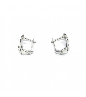E000811 Genuine Sterling Silver Stylish Earrings Hearts Solid Hallmarked 925 Handmade